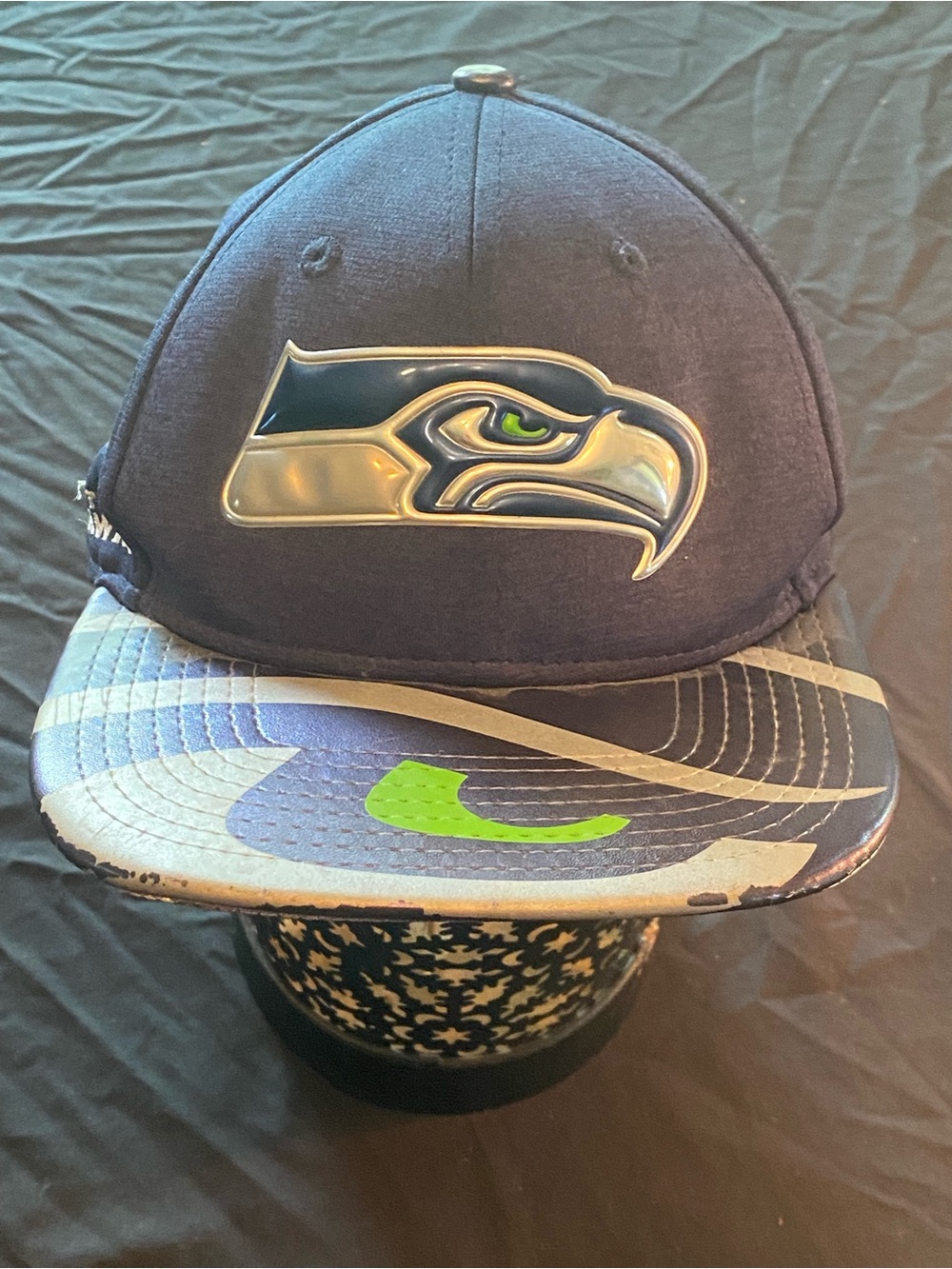 Seattle Seahawks Navy & Neon Green Snapback Hat